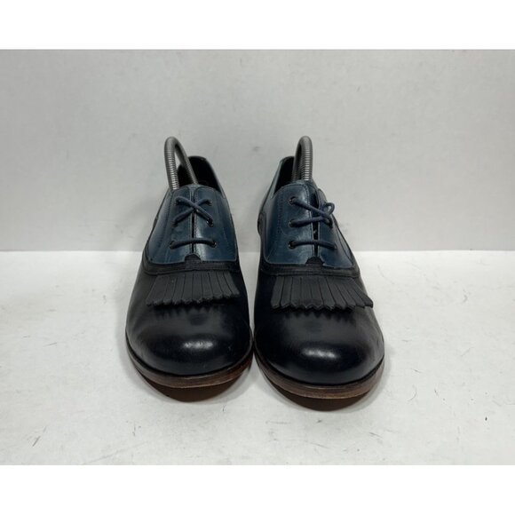 Wolverine 1000 Mile Nesbit Kiltie Leather Oxford Samantha Pleet Black Blue 10 B - Picture 2 of 8